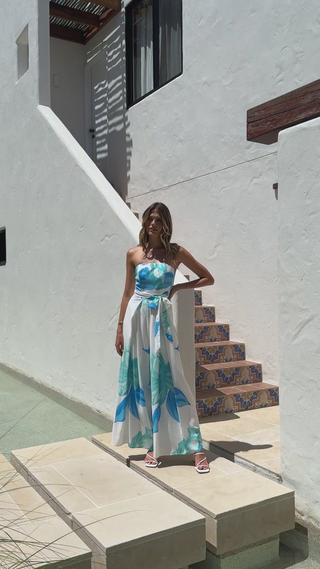 Maisy Strapless Jumpsuit - Blue Teal