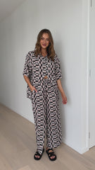 Annie Button Up Shirt - Palermo Print
