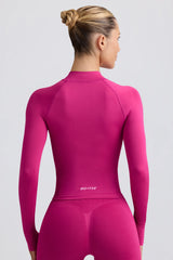 Define Luxe Zip-Up Jacket in Berry