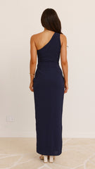 Clara One Shoulder Maxi Dress - Navy