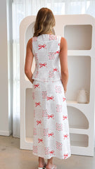 Daria Tie Front Top - Sweet Bow Pink