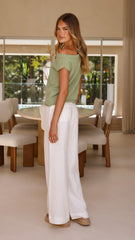 Robin Off Shoulder Top - Olive