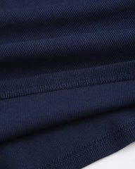 Navy Cut Out Slim Knit Tee
