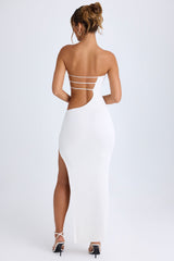 Kaikoa-Cut-Out Bandeau Maxi Dress in White