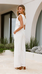 Liana Off Shoulder Top & Pants Set - White