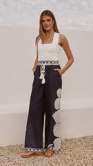 Tessa Wide Leg Pants - Black