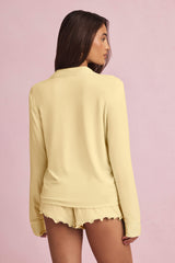 Maphie-Modal Ruffle-Trim Pyjama Shorts in Pastel Yellow