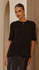 Amara Knit Top - Black
