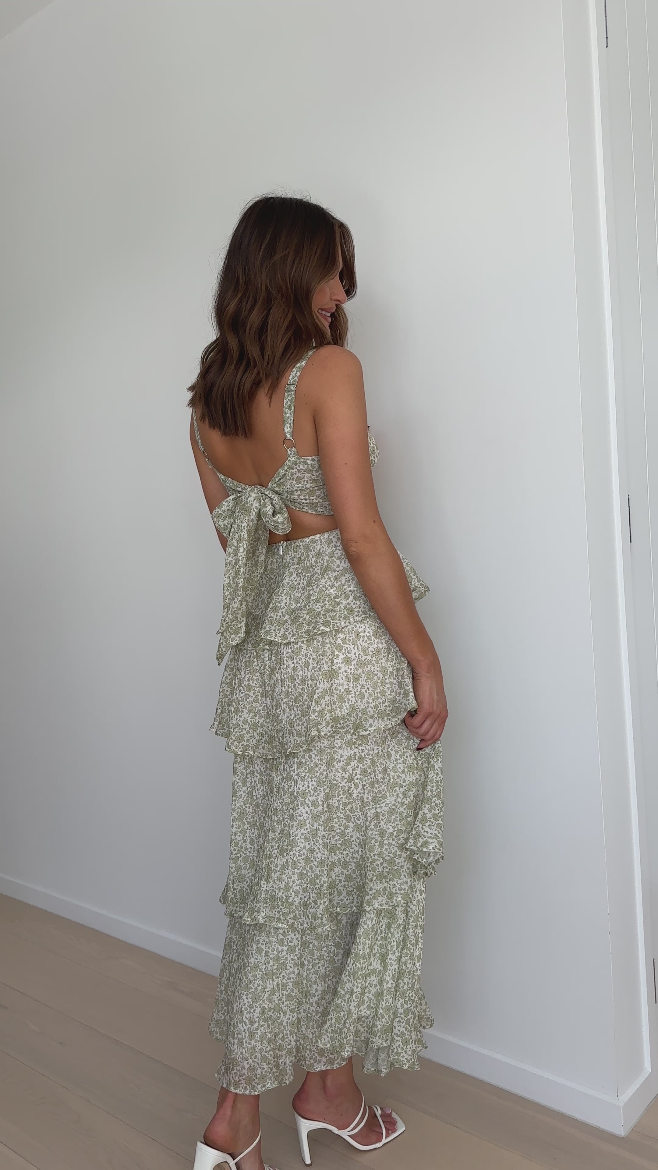 Page Maxi Dress - Green Floral