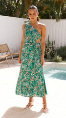 Sara Maxi Dress - Green Floral