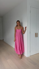 Kaethe Maxi Dress - Pink / Red Stripe