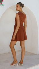 Gem Mini Dress - Brown