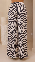 Eisley Pants - Black / Beige Geo Print