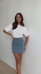 Lucilla Mini Skirt - Blue Denim