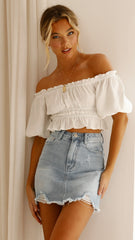 Tammy Mini Skirt - Light Denim