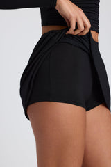 Solene-Modal A-Line Mini Skort in Black