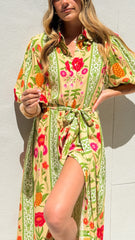 Artia Puff Sleeve Maxi Dress - Sunkissed Print