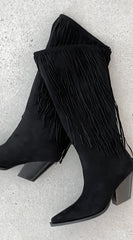Evette Boots - Black Suede