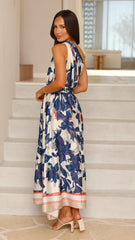Hadas Maxi Dress - Blue/White Print
