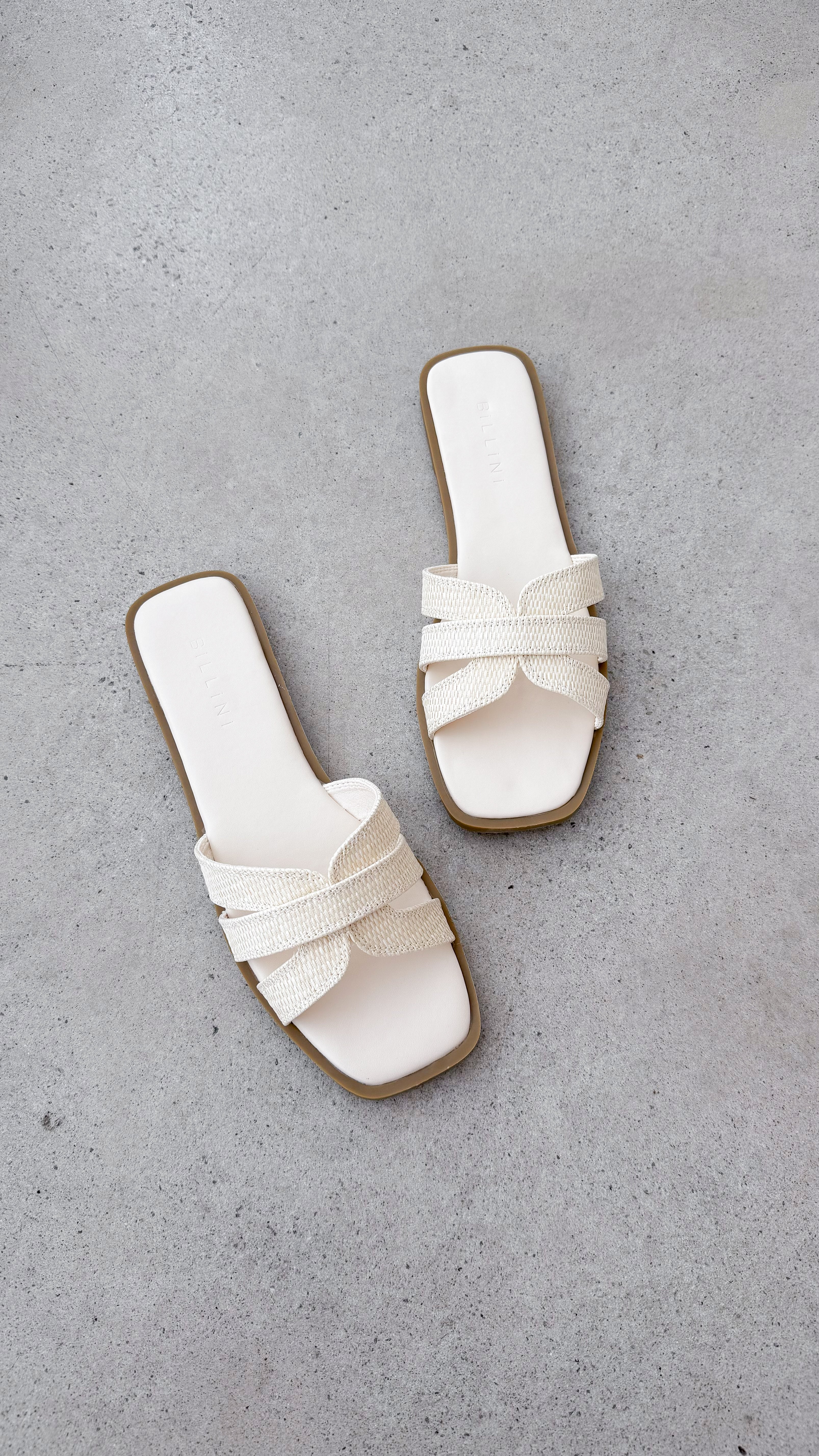 Geo Slide - Cream Raffia