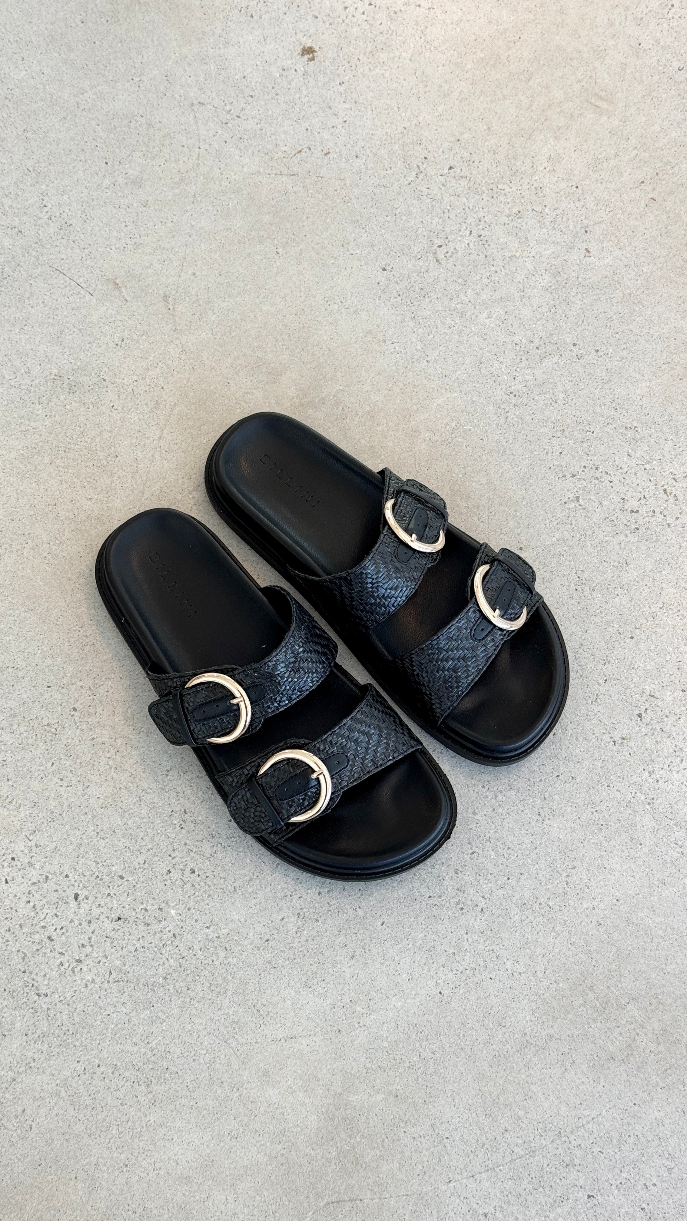Wilmer Slide - Black Raffia