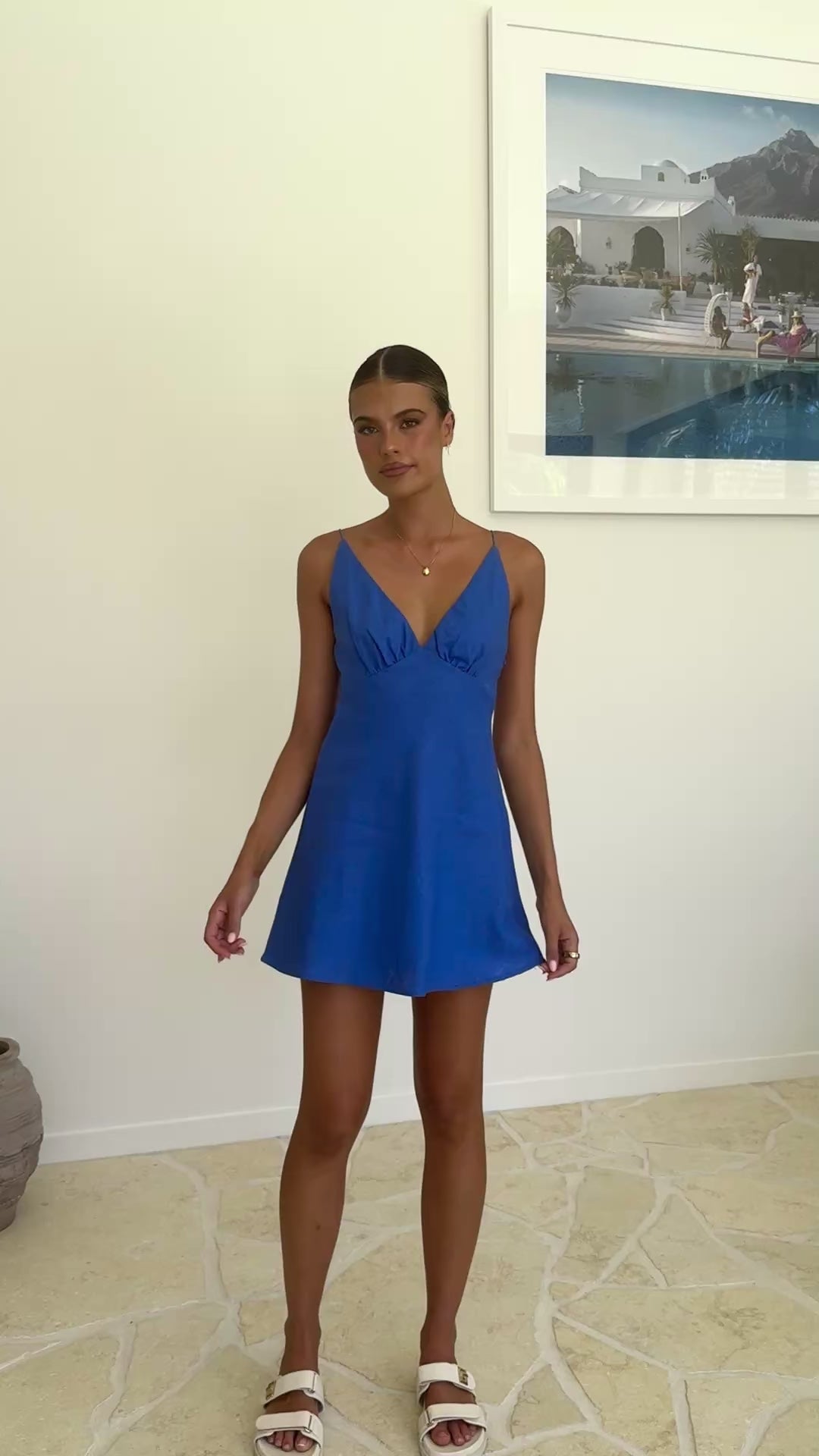 Halina Mini Dress - Blue