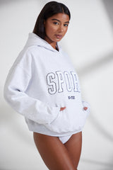 Oversized Hooded Sweatshirt in Marl Grey