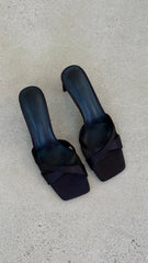 Kelsie Heels - Black Satin