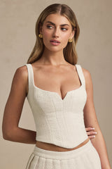 Nami-Lace-Up Corset Top in Ivory