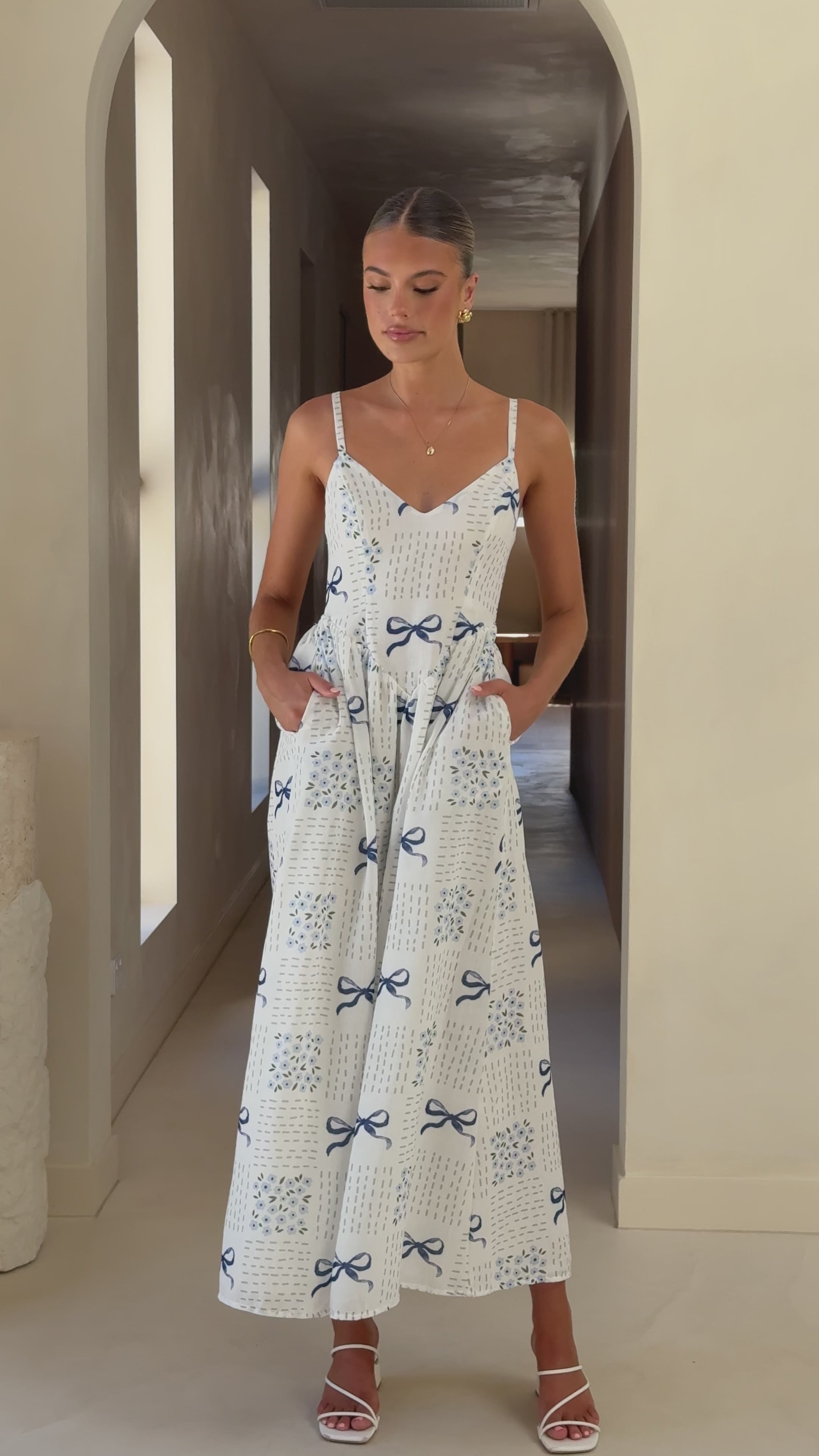 Georgina Maxi Dress - Sweet Bow Blue
