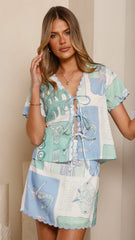 Colton Top - Blue/White