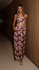 Toni Pants - Brown Daylillies