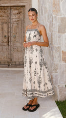 Samara Maxi Dress - Cream/Black