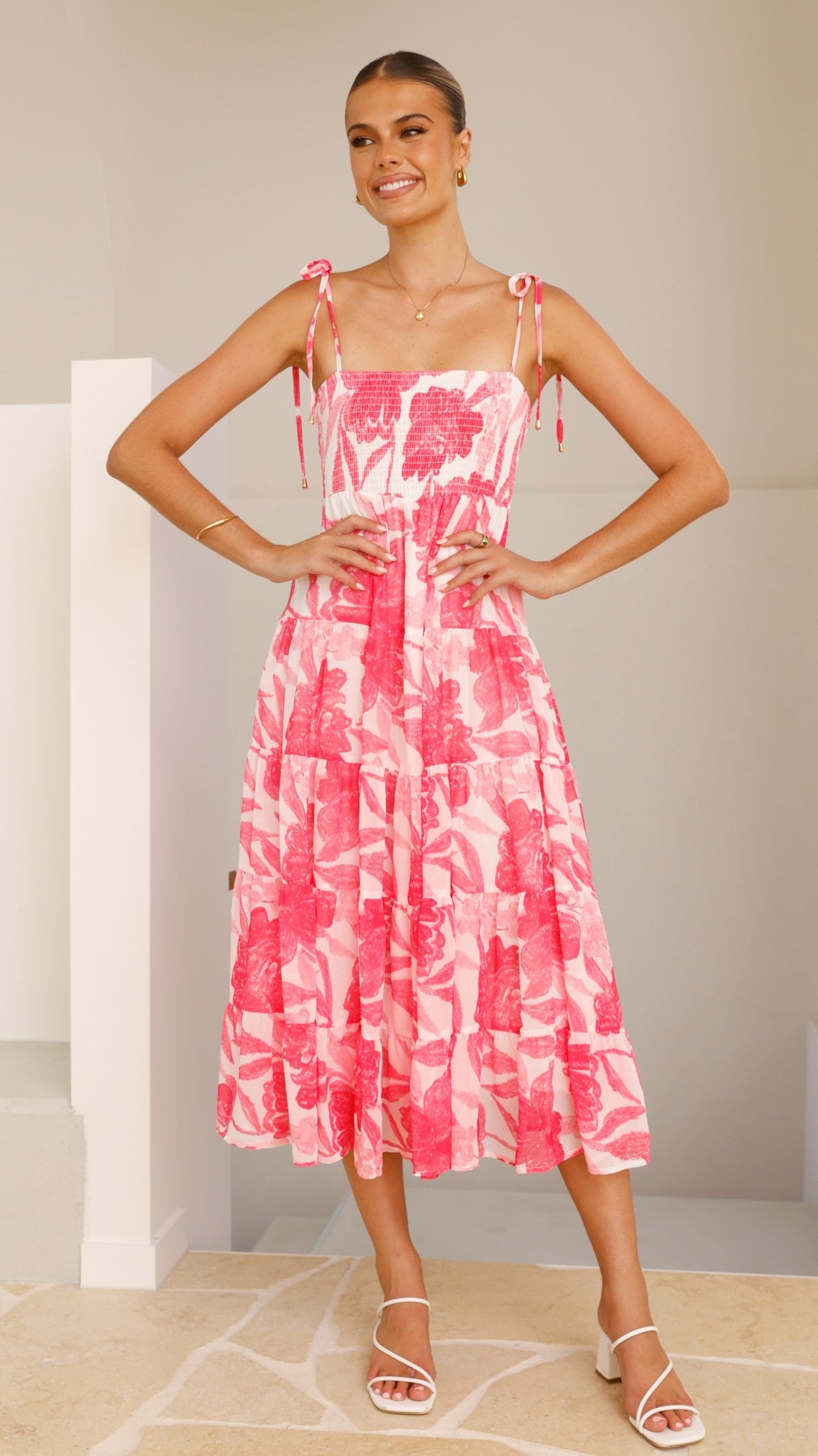 Gwynne Maxi Dress - Pink Print
