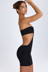 Lilia-Bandeau Cut-Out Mini Dress in Black