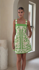 Maegan Mini Dress - Sage / Cream