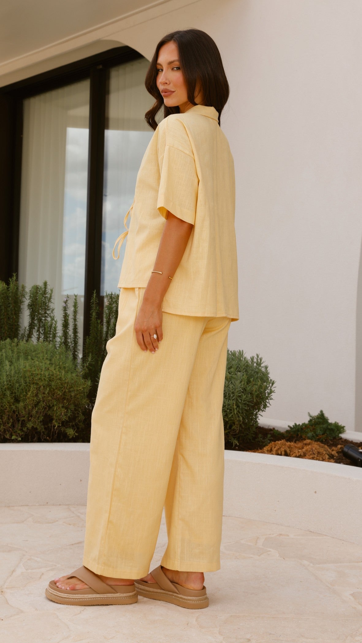Lexi Linen Pants - Baby Yellow