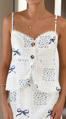 Jaime Top - Sweet Bow Blue