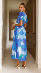 Ilah Maxi Dress - Blue/Green