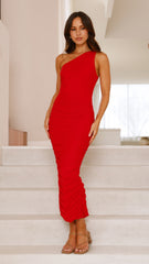 Natalia Midi Dress - Red