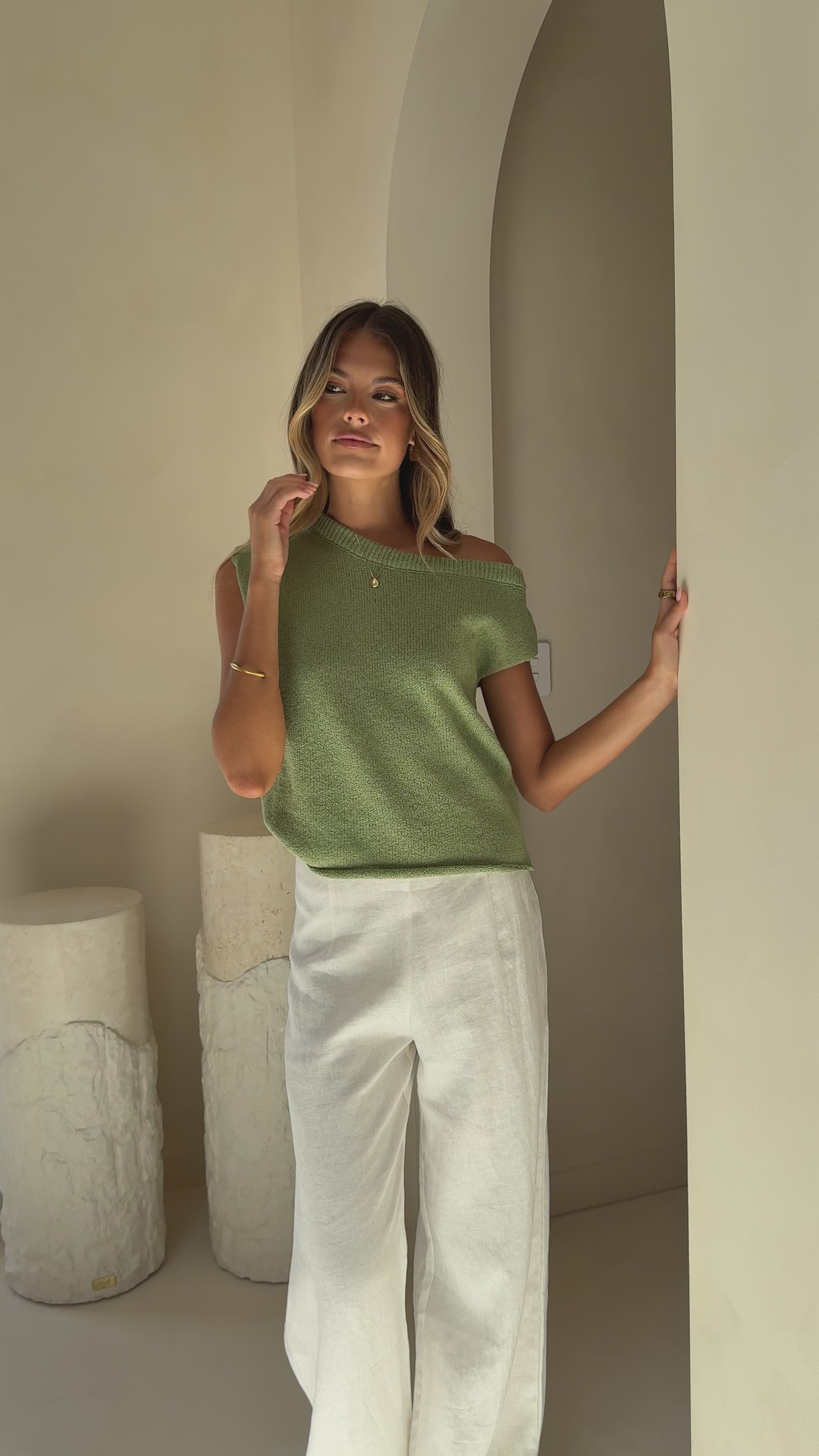 Robin Off Shoulder Top - Olive