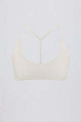 Soft Active Racerback Sports Bra in Cream