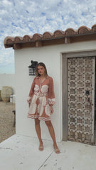 Mariel Long Sleeve Mini Dress - Siena