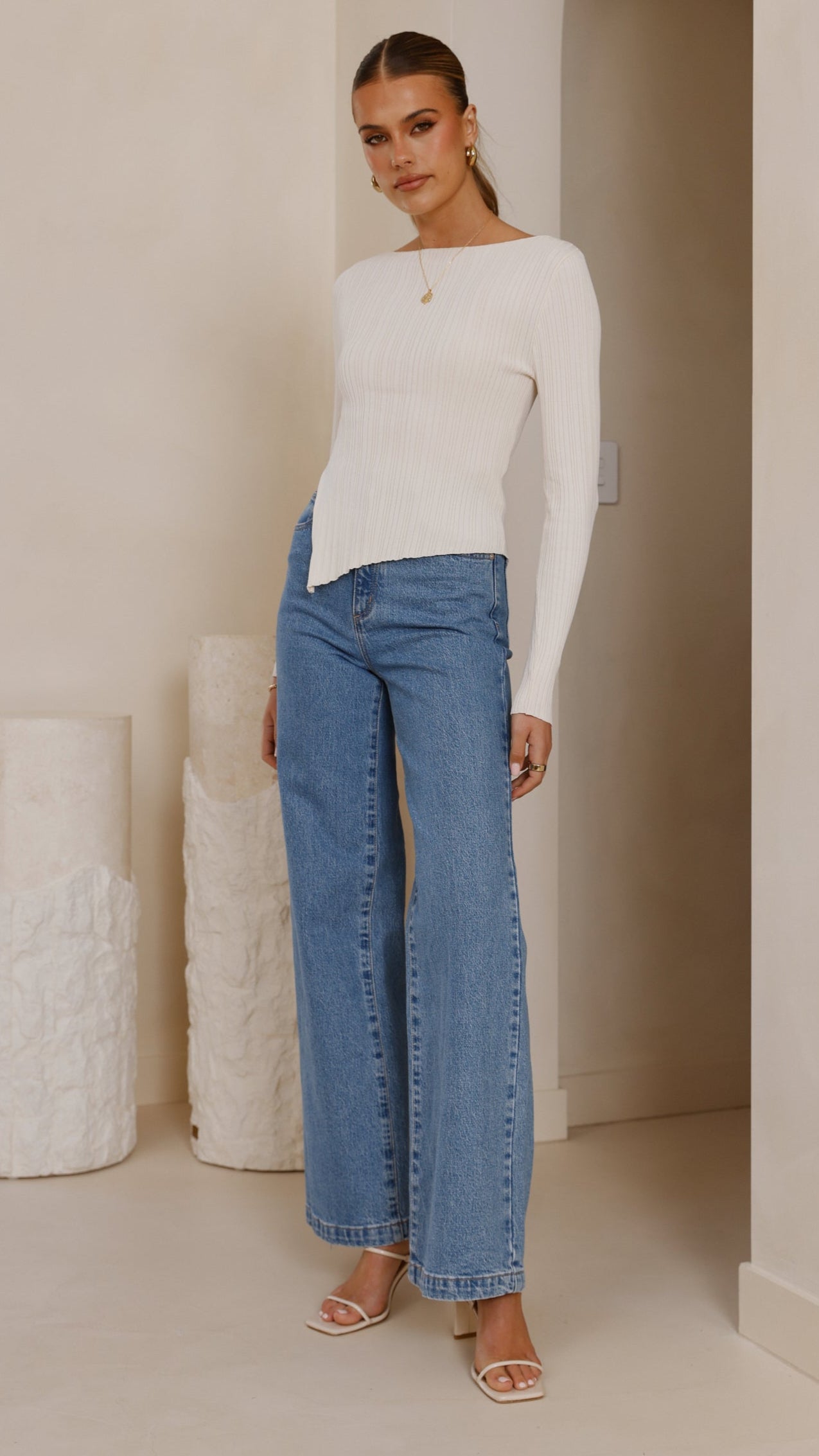 Isla Long Sleeve Top - Cream