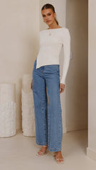 Isla Long Sleeve Top - Cream