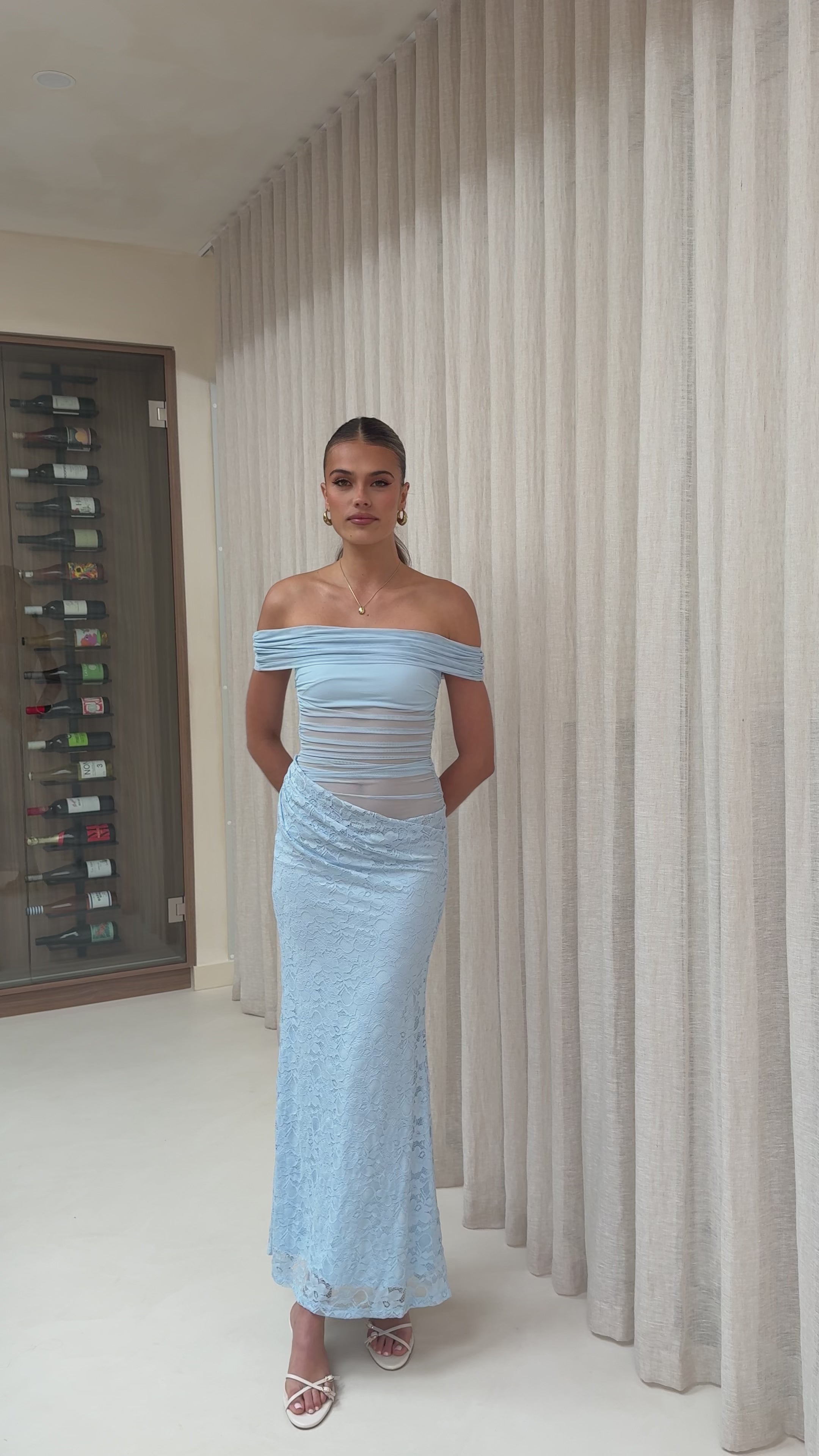 Tiarna Off The Shoulder Maxi Dress - Blue