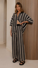 Layla Knit Wide Leg Pants - Black