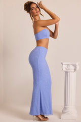 Loire-Embellished Strapless Corset Top in Powder Blue