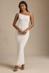Noelia-Textured Jersey Backless Maxi Dress in Ivory