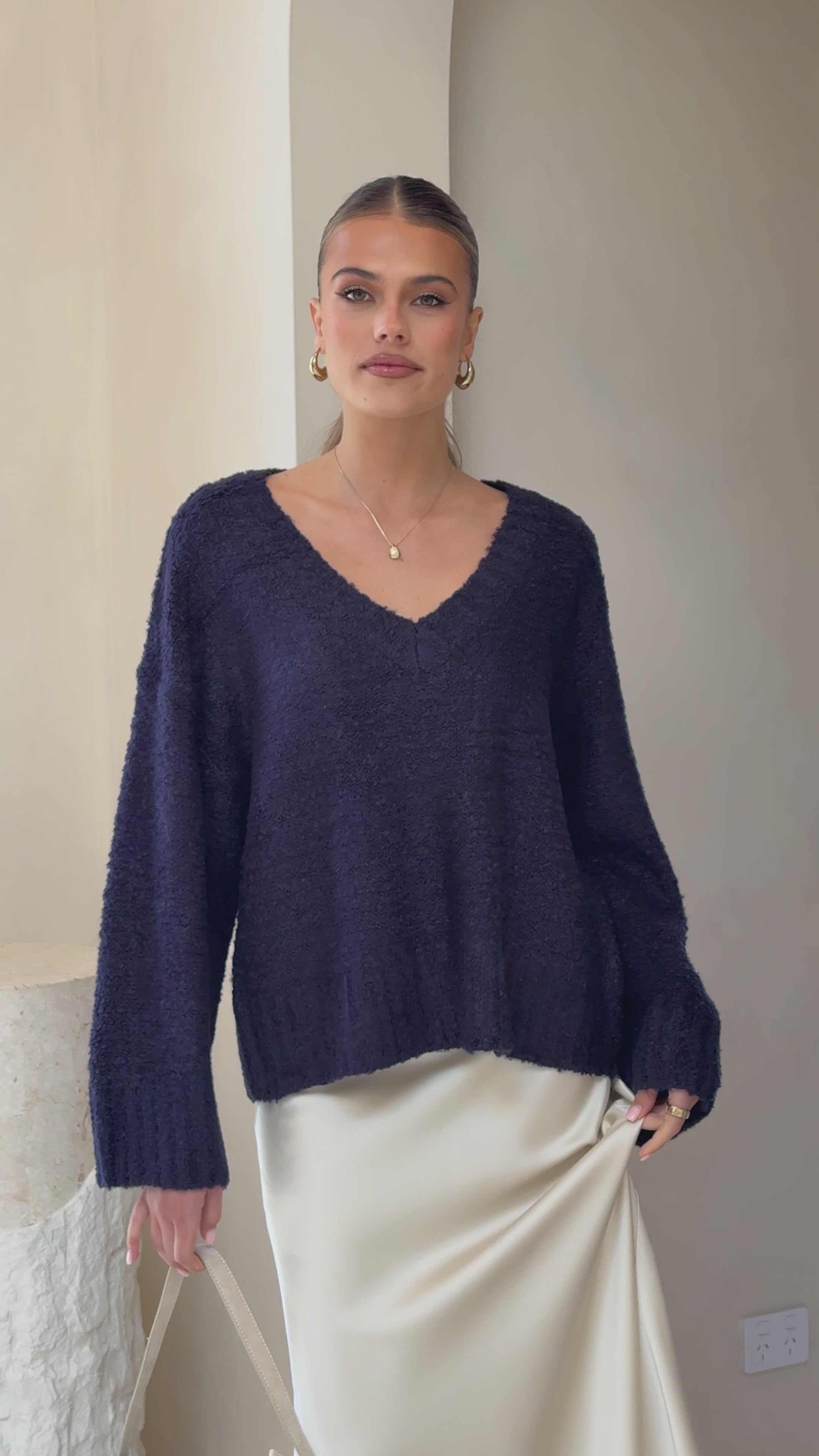 Silas Knit Top - Navy